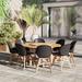 9-piece Wood Lazy Susan Outdoor Dining Set