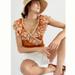Anthropologie Tops | Anthropologie Embroidered Lace Blouse Xl In Rust | Color: Orange/White | Size: Xl