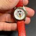 Disney Accessories | Disney Mickey Mouse Watch With Genuine Leather Red Band. Stainless Steel Back. | Color: Red | Size: Os