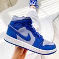 Nike Shoes | Nike Air Jordan 1 Mid Sneakers | Color: Blue | Size: 6