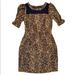 Jessica Simpson Dresses | Jessica Simpson 3/4 Sleeve Printed Blue/Gold Dress Size 8 | Color: Blue/Gold | Size: 8