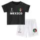 FIFA Kinder Offizielles Weltmeisterschaft 2022 T-Shirt & Shorts Set – Mexiko – Auswärts Country Tee & Shorts, schwarz/weiß, 18 Months