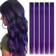 RUNATURE Purple Clip in Hair Extensions Human Hair Colored Purple Clip in Hair Extensions Purple Hair Extensions Clip in Real Hair 18 Inch 25g 5pcs