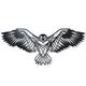 Metal Wall Art For Garden & Home - Indoor Living Room, Bathroom, Kitchen, Bedroom & Outdoor Fence or Patio Wall Suitable. Non-Bend Black Metal Large Eagle Hanging Decoration Modern Wall Art