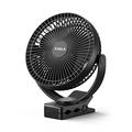 xasla 10000mAh Portable Clip on Fan, 8 inch Rechargeable Battery Operated Fan, 24 Hours Work Time, Quiet USB Fan, 4 Speeds Personal Fan, Ideal for Outdoor Camping Golf Cart Home Office Black