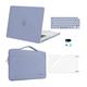 MOSISO Compatible with MacBook Pro 16 inch Case 2024-2021 M3 A2991 M2 A2780 M1 A2485 Pro Max Chip Touch, Plastic Hard Shell Case&Sleeve Bag&Keyboard Skin&Screen Protector&Webcam Cover, Lavender Gray