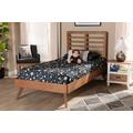 Baxton Studio Eris Mid-Century Modern Walnut Brown Finished Wood Twin Size Platform Bed - Wholesale Interiors Eris-Ash Walnut-Twin