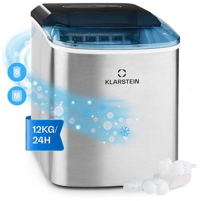 On-The-Rocks Eismaschine led 12kg je 24h 2.1l Edelstahl schwarz - Klarstein Image