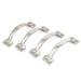 144mm Long Flat Bow Screw Mounted Polished Furniture Pull Handle 4 Pcs - Silver Tone