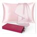 2pcs Double-Sided Silk Pillow Cases with Hidden Zipper