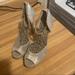 Jessica Simpson Shoes | Jessica Simpson Metallic Peep Toe Heels | Color: Gold/Gray | Size: 10