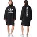 Adidas Dresses | Adidas Black Huhiking Oversized Sweater Dress | Color: Black/White | Size: M