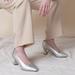 Nine West Shoes | 1980s Nine West Vintage Metallic Silver Pumps Pointed Toe Heels | Color: Silver | Size: 8.5