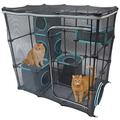 Kitty City Claw Indoor & Outdoor Mega Kit Katzenmöbel Katzenschläfer Outdoor Zwinger Wellpappe Katzenkratzer Schwarz