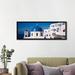 East Urban Home 'Church of Anastasis, Santorini, Greece' Photographic Print on Canvas in Black/Blue/White | 16 H x 48 W x 1.5 D in | Wayfair