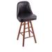 Holland Bar Stool Grizzly 30" Swivel Bar Stool Wood/Upholstered in Black/Brown | 46 H x 22 W in | Wayfair Griz30OSMed