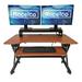 Rocelco Height Adjustable Standing Desk Converter w/ Built in Outlets Wood/Metal in Brown/Gray | 40 W x 23.1 D in | Wayfair R DADRT-40-DMS