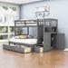 Harriet Bee Eigild Twin over Full/Twin Wood Bunk Bed w/ Drawers in Gray | 64 H x 58 W x 95 D in | Wayfair 2348A51F59864CEE856F8A78A57CF873