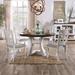 One Allium Way® Dudley Dinning Round Table Wood in Brown/White | 30 H x 54 W x 54 D in | Wayfair 76218D2839E741B887EB7E42566AC7CB