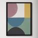 AllModern Colorful Retro Abstract V By Danhui Nai Framed Art Print Paper, Solid Wood in Black/Blue/Brown | 25 H x 19 W x 1 D in | Wayfair