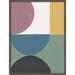 AllModern Colorful Retro Abstract V By Danhui Nai Framed Art Print Paper, Solid Wood in Black/Blue/Brown | 33 H x 25 W x 1 D in | Wayfair