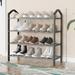 Rebrilliant Multi-Layer 12 Pair Shoe Rack Plastic in Black | 24.4 H x 25.19 W x 7.87 D in | Wayfair 0F953EC2166F44248B8A2364563B8D0D