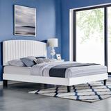 Alessi Performance Velvet Platform Bed by Modway Upholstered/Velvet in White | 41.5 W x 77.5 D in | Wayfair MOD-7041-WHI