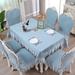 Rosalind Wheeler Tablecloth Cloth Art Table Cloth Cover Table Cloth Tea Table Cloth Round Table Cloth in Blue | 70.86 W x 51.18 D in | Wayfair