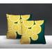 Bay Isle Home™ Lulu Yellow Lemon Print Indoor/Outdoor Square Pillow Polyester/Polyfill blend in Green/Yellow | 15 H x 15 W x 4.3 D in | Wayfair