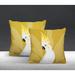 Bay Isle Home™ Catoo Bird Indoor/Outdoor Square Pillow Polyester/Polyfill blend in Yellow | 17 H x 17 W x 4.5 D in | Wayfair