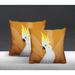 Bay Isle Home™ Catoo Bird Indoor/Outdoor Square Pillow Polyester/Polyfill blend in Orange | 17 H x 17 W x 4.5 D in | Wayfair