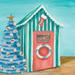 The Holiday Aisle® Peach Cabana Christmas Poster Print By Patricia Pinto (18 X 18) 9202Q Paper in Blue/Green/Red | 18 H x 18 W in | Wayfair