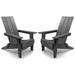 Highland Dunes Allurine Surf Folded Adirondack Chair Plastic/Resin in Black | 39 H x 30 W x 34.6 D in | Wayfair 93CF2A23072E43AFB5ABF77613CE148B