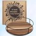 17 Stories 10" Acacia Wood Lazy Susan Turntable, Kitchen Organizer Turntable w/ Steel Sides Wood in Brown | 2.9 H x 10 W x 10 D in | Wayfair