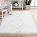 Gray/White 120 x 96 x 0.2 in Indoor Area Rug - Union Rustic Anahli Geometric Handmade Handwoven Cotton Area Rug in Ivory/Gray Cotton | Wayfair