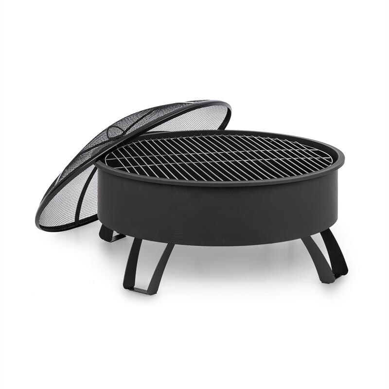 Blumfeldt Oreos 2-in-1-Feuerschale Ø75cm Funkenschutz Ø68cm Grill Stahl schwarz Schwarz Image