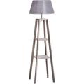 Homcom - Lampadaire design contemporain 2 étagères intégrées 60 w max. dim. 53L x 53l x 148H cm pin