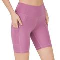 LOS OJOS Radlerhose Damen - Laufhosen kurz für Damen mit Taschen - hoch taillierte Biker - Yoga- und Laufshorts Damen kurz