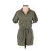 Abercrombie & Fitch Romper: Green Solid Rompers - Women's Size 2X-Small Tall