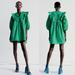 Zara Dresses | New Zara Flounced Poplin Green Dress 7521 Size M | Color: Green | Size: M