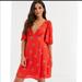 Free People Dresses | Free People Mockingbird Red Floral Mini Dress - 6 | Color: Orange/Red | Size: 6