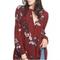 Free People Dresses | Free People Tree Swing Retro Swing Tunic Dress Burgundy Floral Xs | Color: Red | Size: Xs