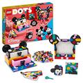 LEGO 41964 DOTS Micky & Minnie Kreativbox zum Schulanfang, 6-in-1 Bastelset mit Taschenanhängern, Aufkleber und Büro-Set Spielzeug, Geschenkidee für Kinder