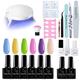 Vida Rosa Gel Nail Set With Uv Led Lamp Starter Complete Kit 6 Colors 8ml Nail Gel Polish With Glossy,Matte Top Coat And Base Nail Coat, Glitter Nail Art Decorations, Manicure Tools Full Set