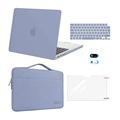 MOSISO Compatible with MacBook Pro 14 inch Case 2024 2023-2021 M3 A2918 A2992 M2 A2779 M1 A2442 Pro Max, Plastic Hard Shell Case&Sleeve Bag&Keyboard Skin&Screen Protector&Webcam Cover, Lavender Gray