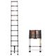 3.2M Heavy Duty Telescopic Ladders 8 Steps Stainlee Steel Extending for Multi-Purpose Indoor Outdoor Roof Work Decoration Builder Supply 150KG Capacity