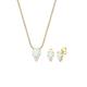 Elli - Geo Zirkonia Synthetischer Opal Trend 925 Silber Schmuck-Set Damen