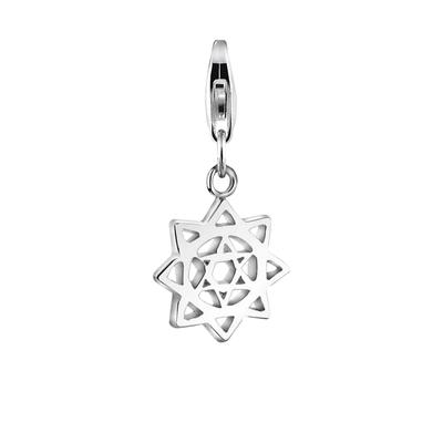 Nenalina - Anhänger Herzchakra Symbol Yoga 925 Silber Charms & Kettenanhänger Damen