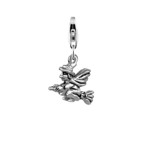 Nenalina - Hexen-Anhänger Halloween Witch Besen 925er Silber Charms & Kettenanhänger 1 ct Damen