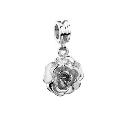 Nenalina - Bead Anhänger Rose Blume Floral 925 Silber Charms & Kettenanhänger Damen